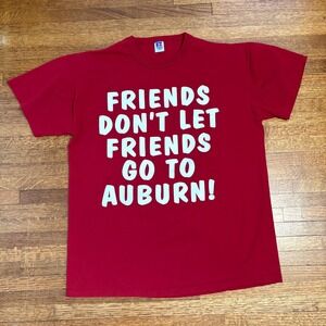 Friends Dont Let Friends Go To Auburn T Shirt Mens L Vintage RussellAthletic USA